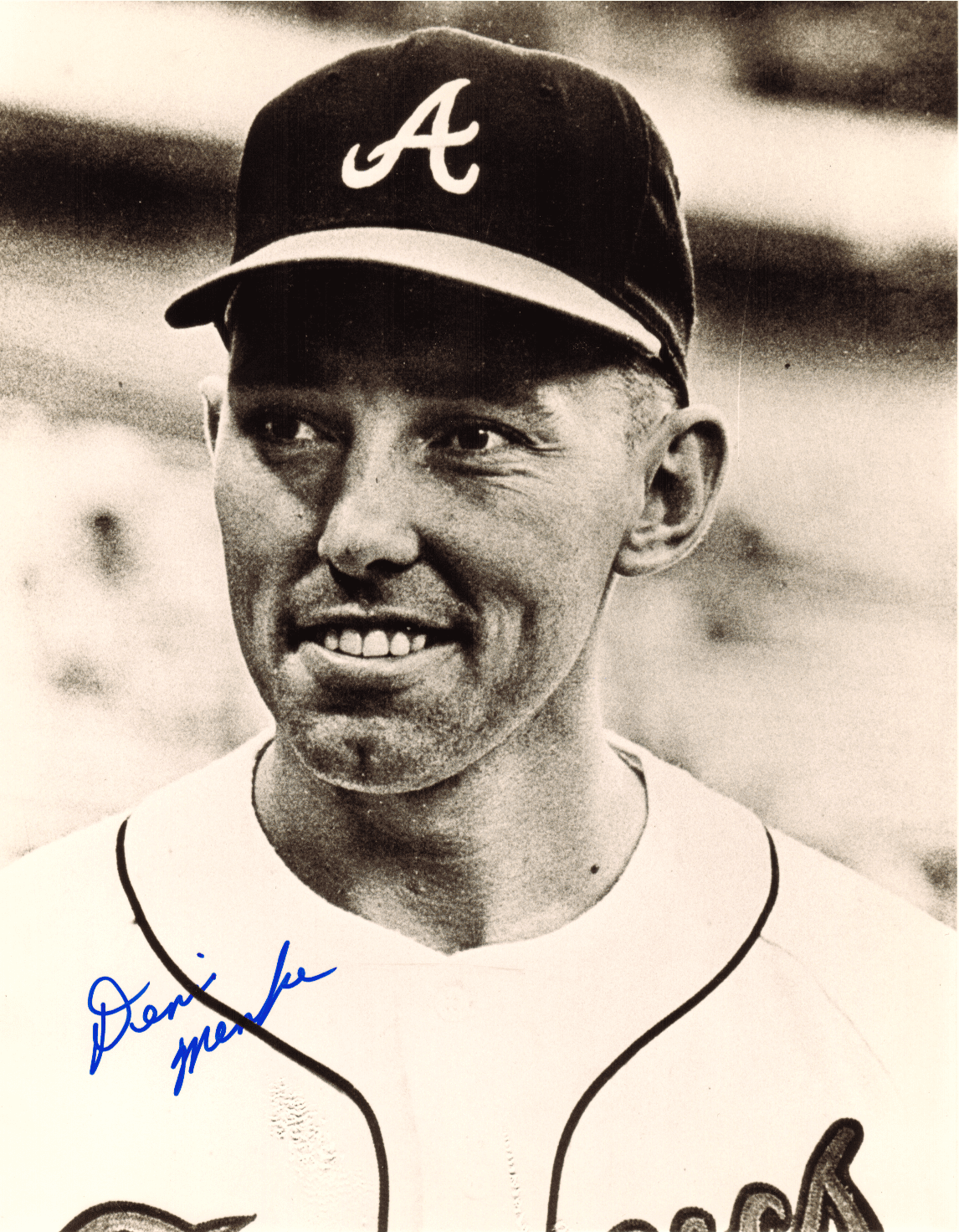AUTOGRAPHED 8x10 photo DENIS MENKE Atlanta Braves
