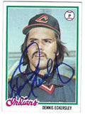 Autographed DENNIS ECKERSLEY Cleveland Indians 1978 Topps Card #122