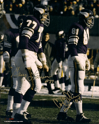 Autographed GARY LARSEN & CARL ELLER 8x10 Minnesota Vikings Photos