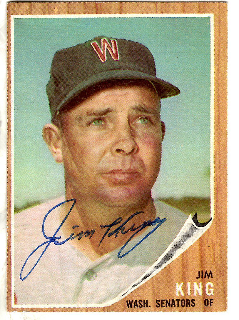 Autographed JIM KING  1962 Topps Card