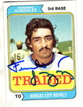 Autographed FERNANDO GONZALEZ Kansas City Royals 1974 Topps  Card