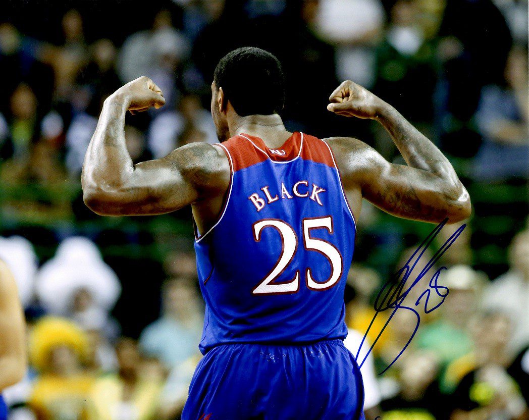 Autographed Tarik Black Kansas Jayhawks  8x10 photo w/COA