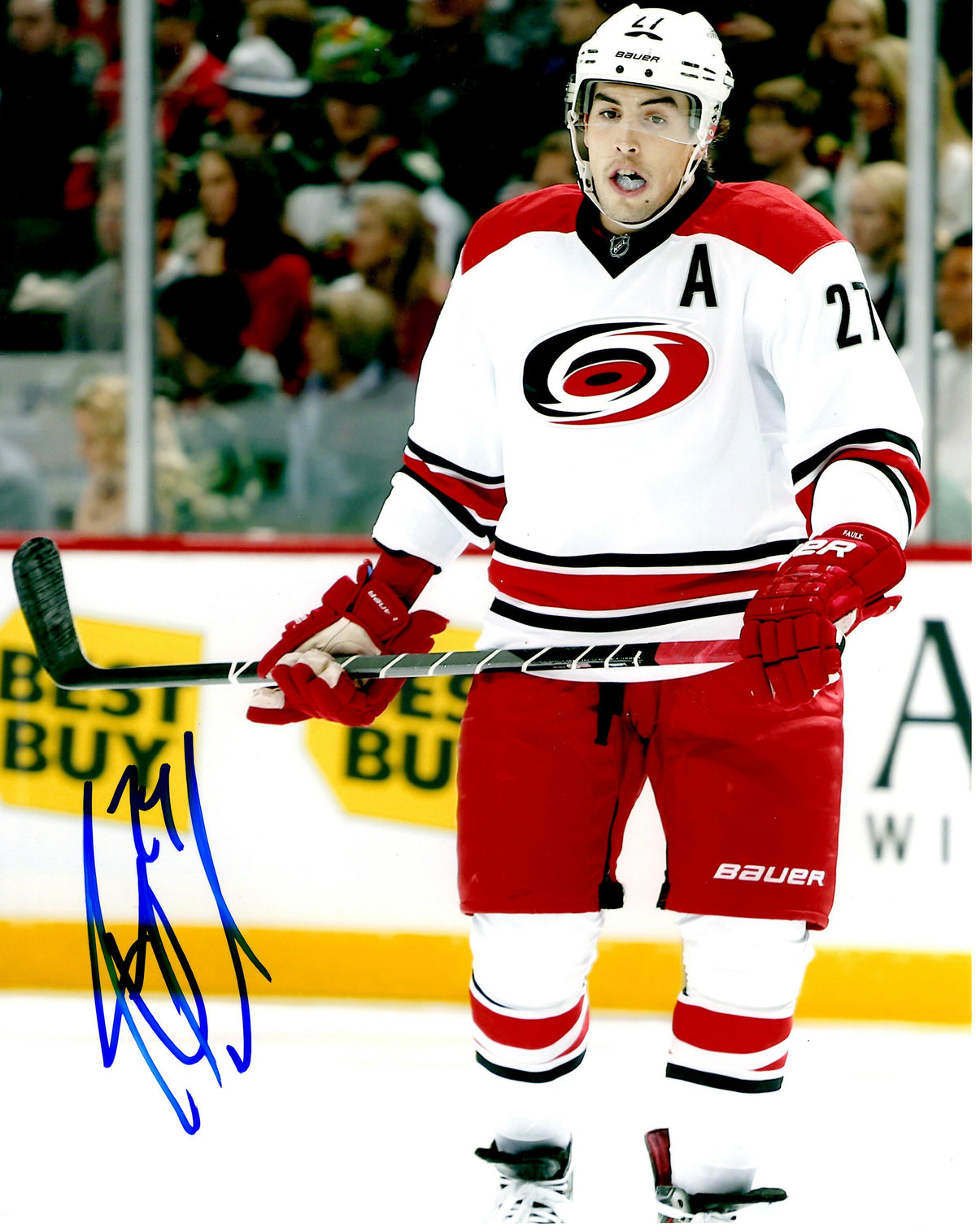 AUTOGRAPHED JUSTIN FAULK 8X10 CAROLINA HURRICANES Photo