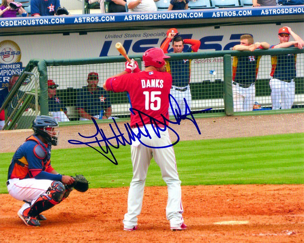 AUTOGRAPHED  JORDAN DANKS 8X10 Philadelphia Phillies Photo