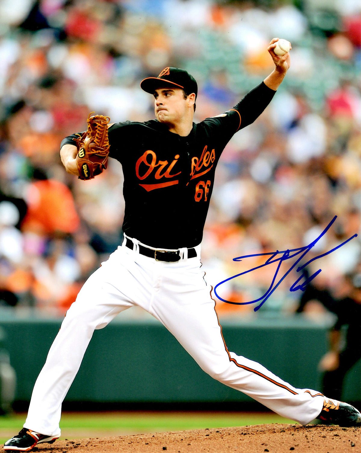 AUTOGRAPHED T. J. McFarland 8X10 Baltimore Orioles Photo