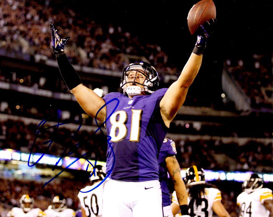 Autographed OWEN DANIELS 8X10 Baltimore Ravens Photo