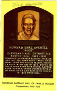 Earl Averill Hall of Fame Gold Plaque