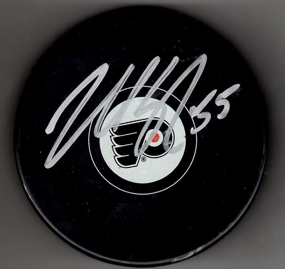 Autographed NICK SCHULTZ Philadelphia Flyers Hockey Puck
