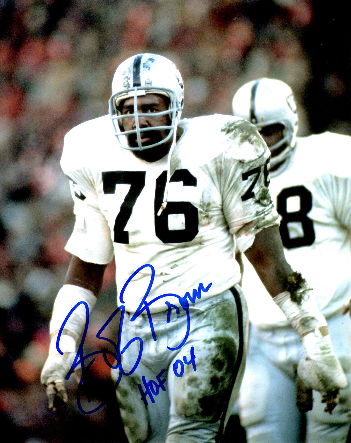 Autographed  BOB BROWN 8X10 Oakland Raiders photo