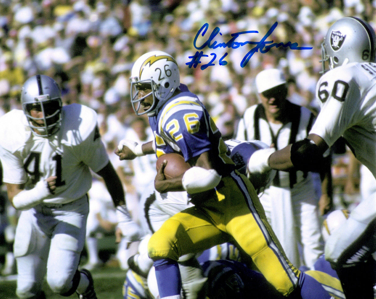 Autographed CLINTON JONES 8X10 San Diego Chargers Photo