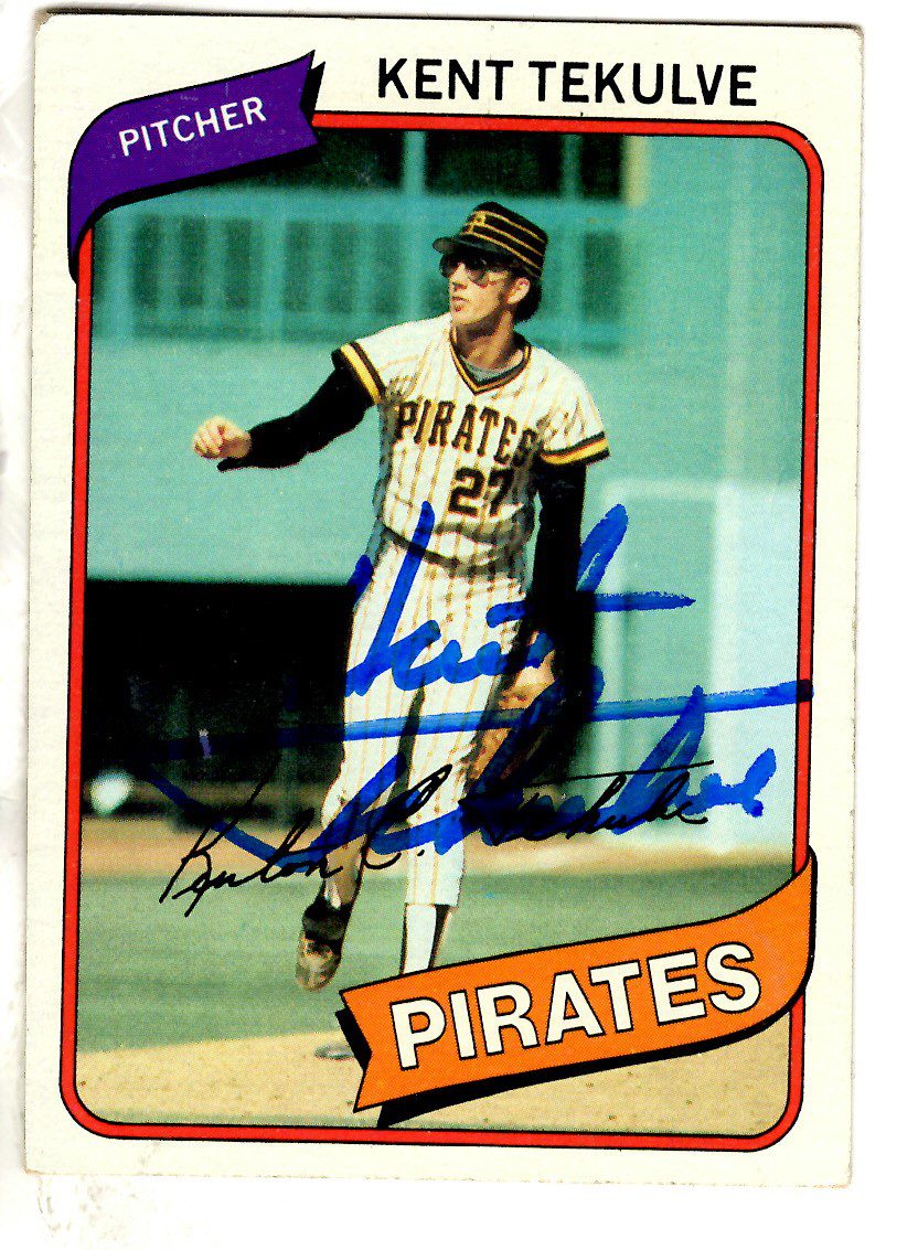 Autographed KENT TEKULVE 1980 Topps Card