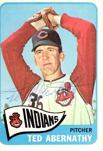 Autographed TED ABERNATHY 1965 Topps Card