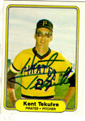 Autographed  KENT TEKULVE 1982 FLEER Card