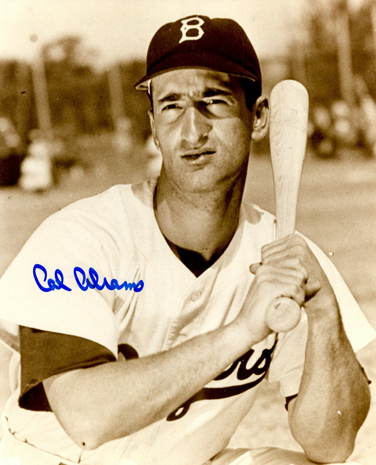 AUTOGRAPHED CAL ABRAMS 8X10 Brooklyn Dodgers Photo