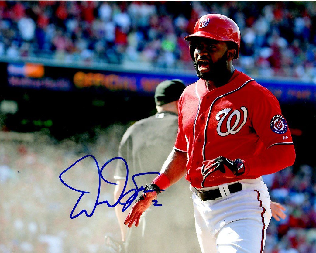 Autographed  DENARD SPAN 8X10 Washington Nationals Photo