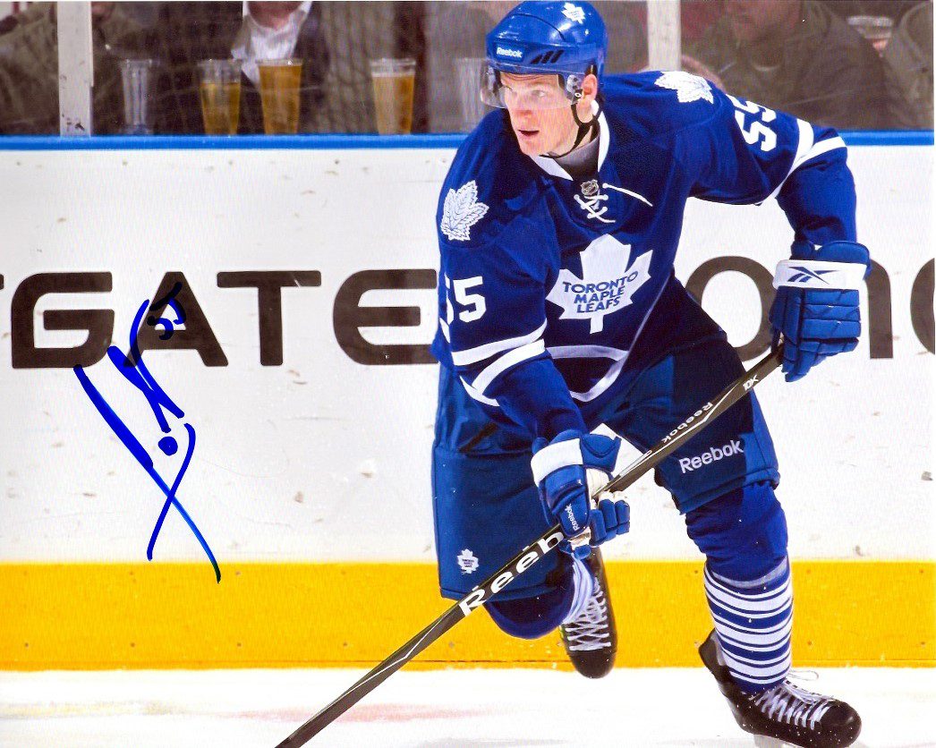 Autographed  KORBINIAN HOLZER 8X10 Maple Leafs  photo