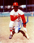 Autographed LOU BROCK 8X10 St. Louis Cardinals photo