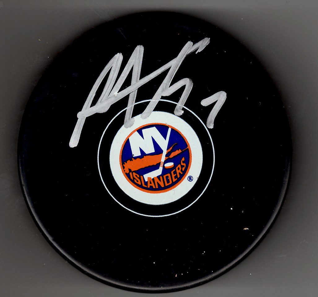 Autographed  MATT CARKNER New York Islanders Hockey Puck