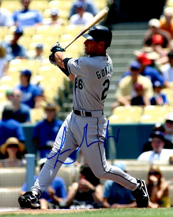 AUTOGRAPHED LUIS GONZALEZ 8X10 photo FLORIDA Marlins