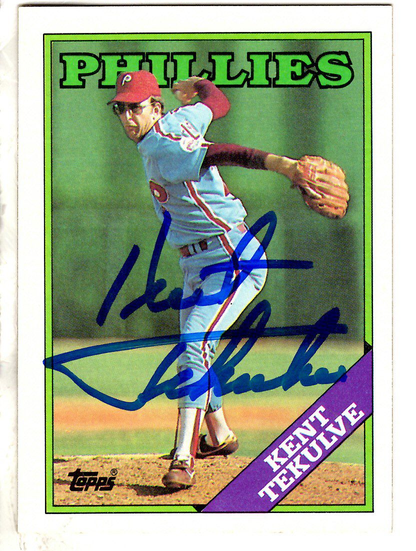 Autographed KENT TEKULVE 1988 Topps Card