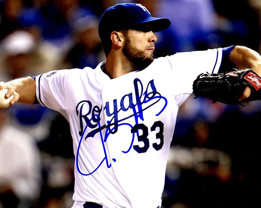 AUTOGRAPHED JAMES SHIELDS  8X10 Kansas City Royals Photo