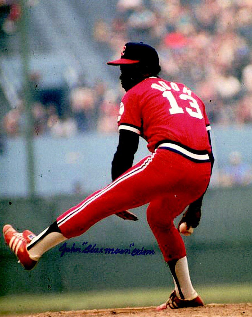 AUTOGRAPHED JOHN BLUE MOON ODOM 8X10 Cleveland Indians Photo