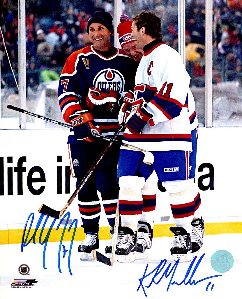 Autographed  PAUL COFFEY & KIRK MULLER 8X10 Oilers & Canadiens Photo