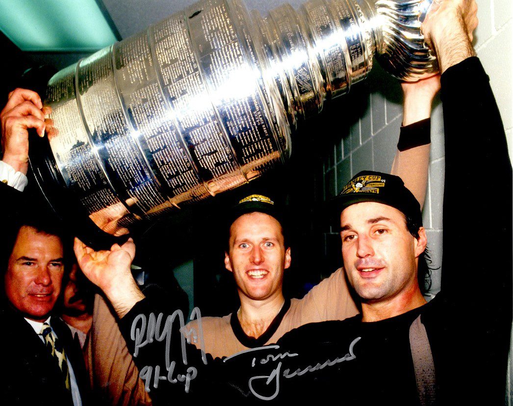 Autographed PAUL COFFEY &amp; TOM BARRASSO  8x10 Pittsburgh Penguins Photo