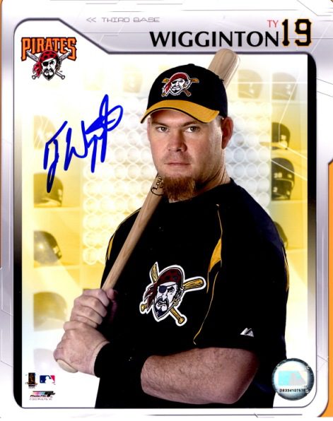 Autographed TY WIGGINTON 8X10 Photo - Pittsburgh Pirates