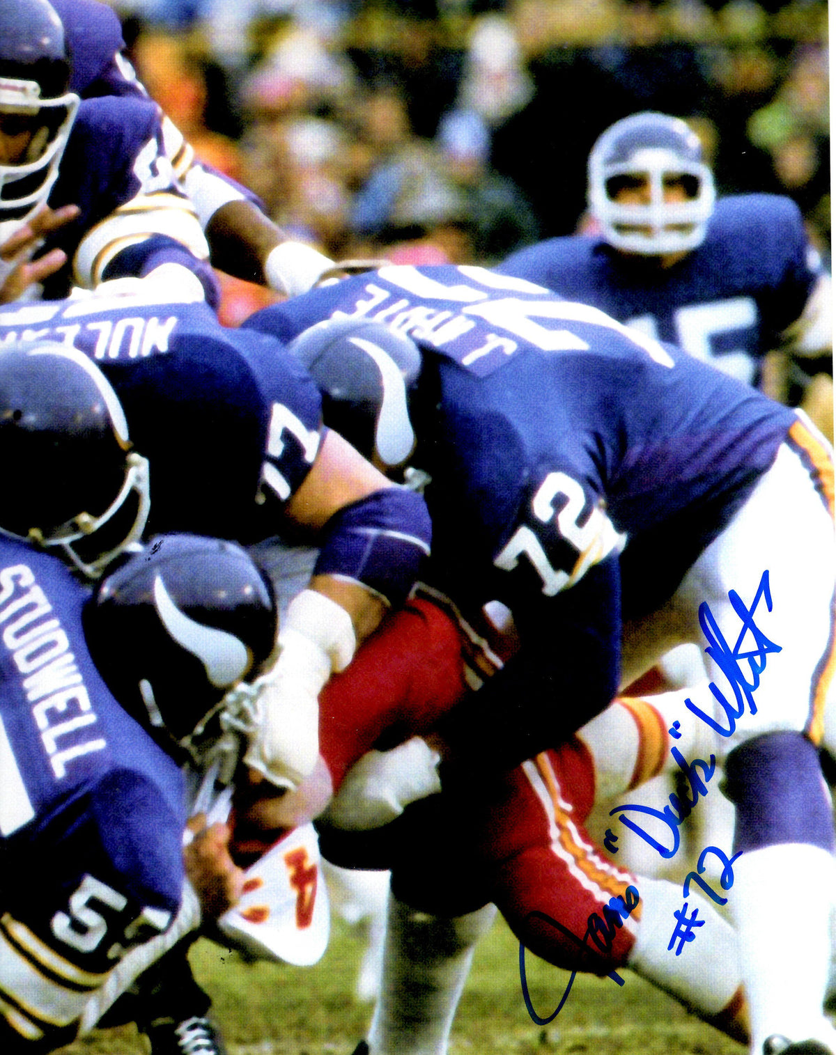 Autographed  JAMES DUCK WHITE 8X10 Minnesota Vikings Photo