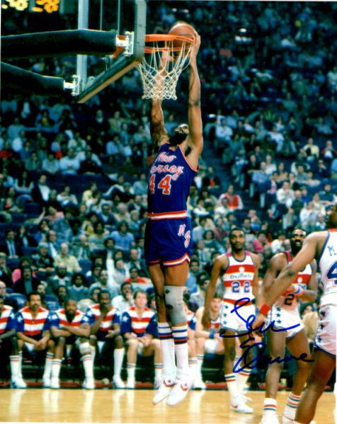 Autographed LEN ELMORE 8X10 New Jersey Nets Photo