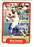 Autographed BILLY SAMPLE 1982 FLEER Card