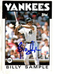 Autographed BILLY SAMPLE 1986 Topps Card