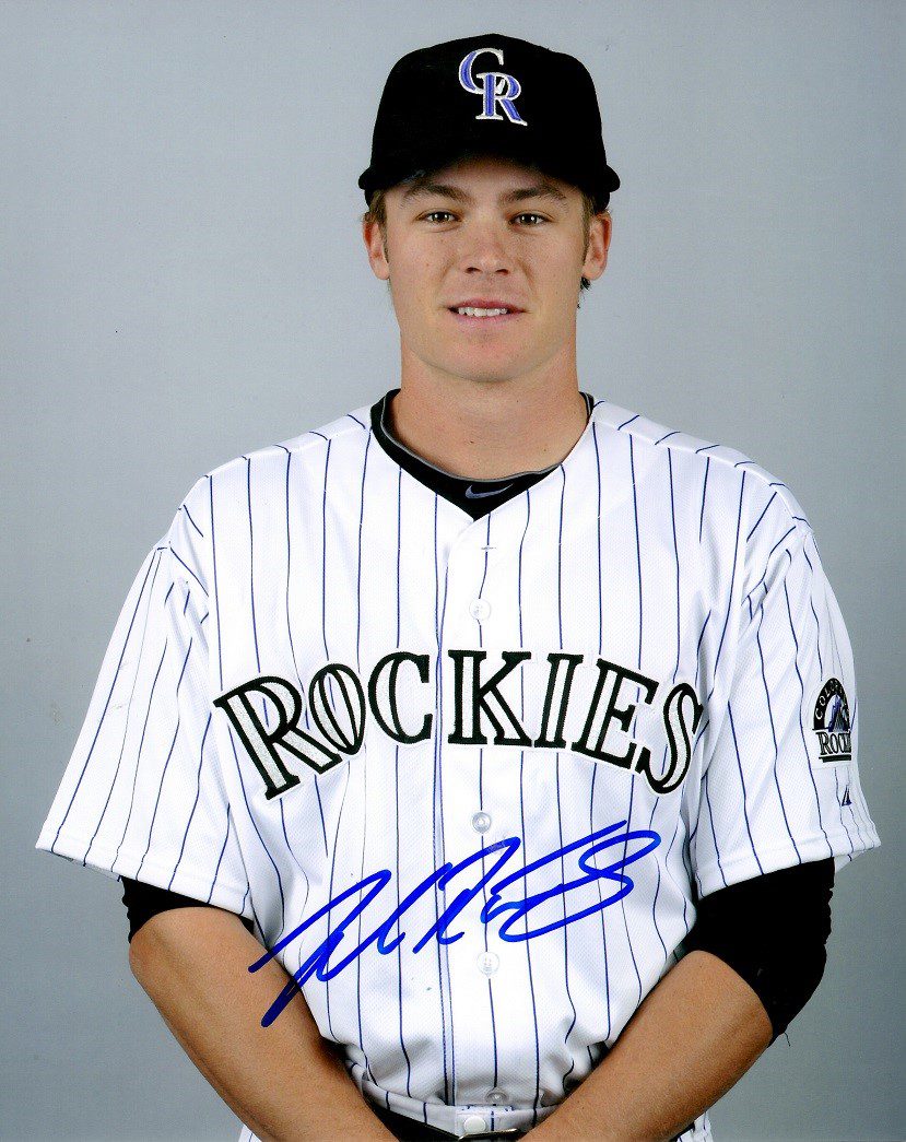 AUTOGRAPHED JOSH RUTLEDGE 8X10 Colorado Rockies Photo