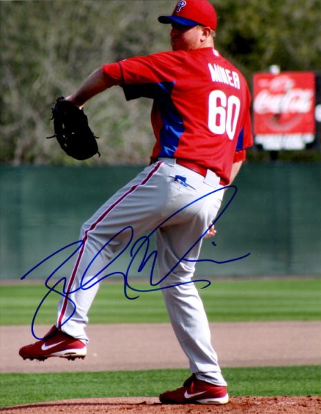 AUTOGRAPHED ZACH MINER 8X10 photo  Philadelphia Phillies