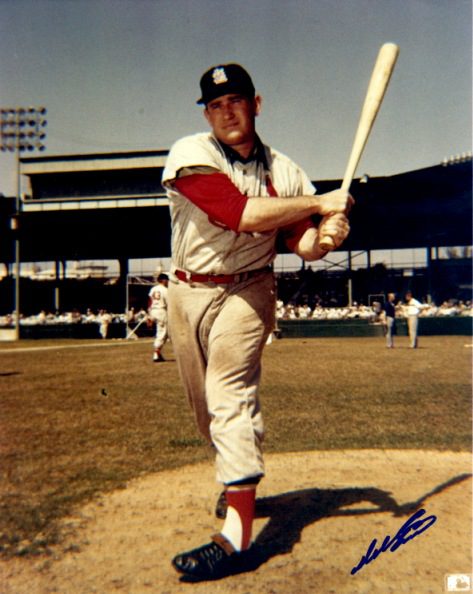 AUTOGRAPHED DEL ENNIS 8X10 St. Louis Cardinals photo