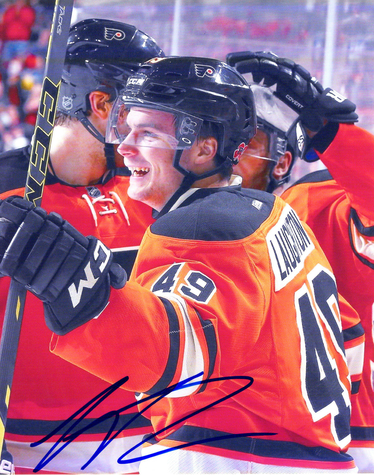 Autographed SCOTT LAUGHTON 8X10 Philadelphia Flyers Photo