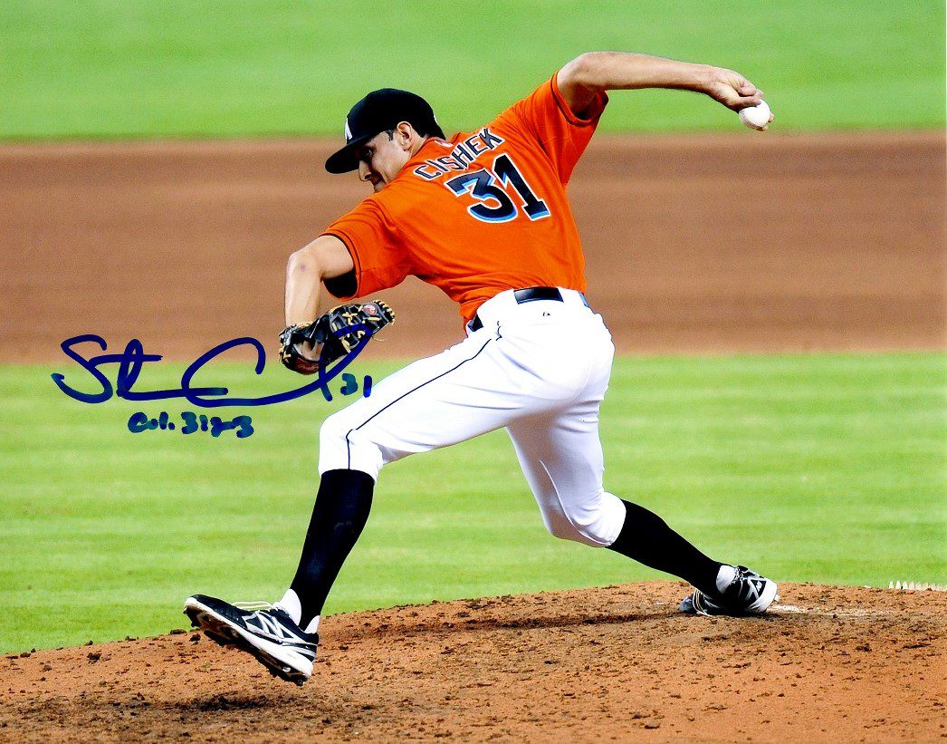 AUTOGRAPHED STEVE CISHEK 8X10 Miami Marlins Photo