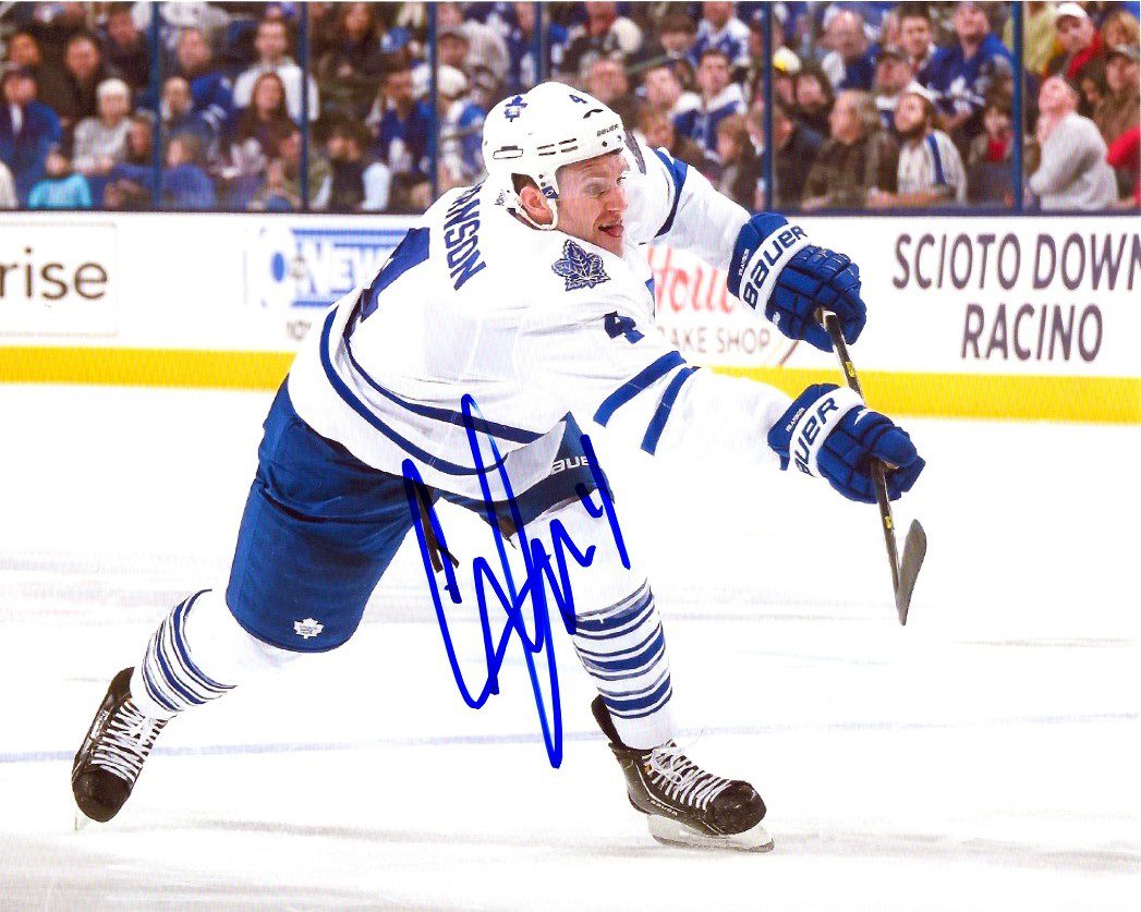 Autographed CODY FRANSON 8X10 Maple Leafs  photo