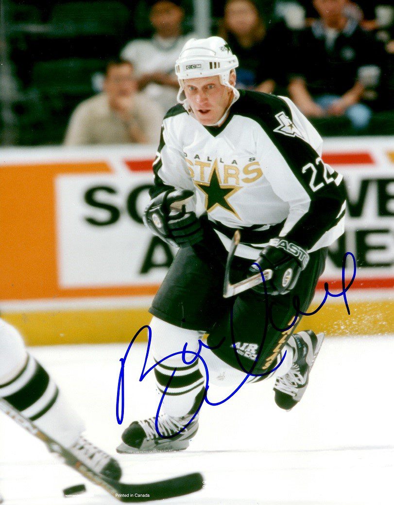 Autographed BRETT HULL 8X10 Dallas Stars  Photo