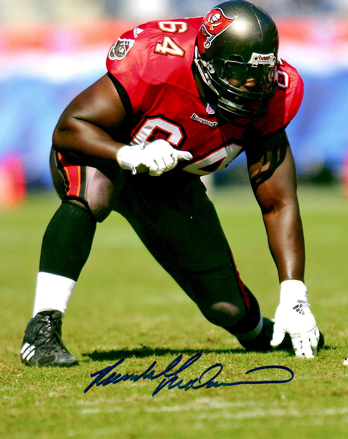 Autographed  RANDALL MCDANIEL 8X10 Tampa Bay Buccaneers Photo