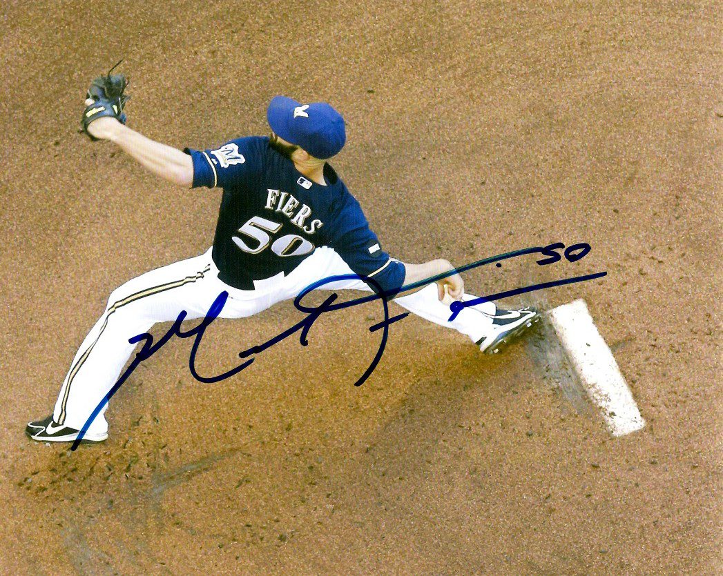AUTOGRAPHED  MIKE FIERS 8X10 photo Milwaukee Brewers