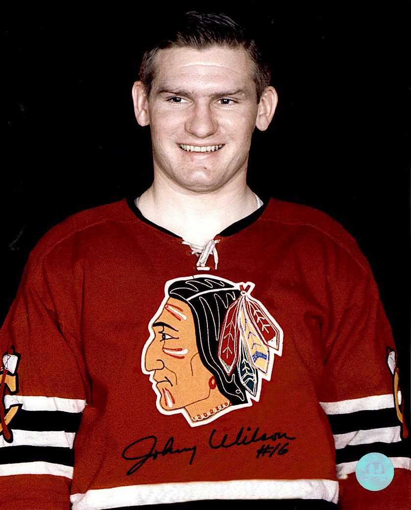 Autographed JOHNNY WILSON 8X10 Chicago Blackhawks Photo