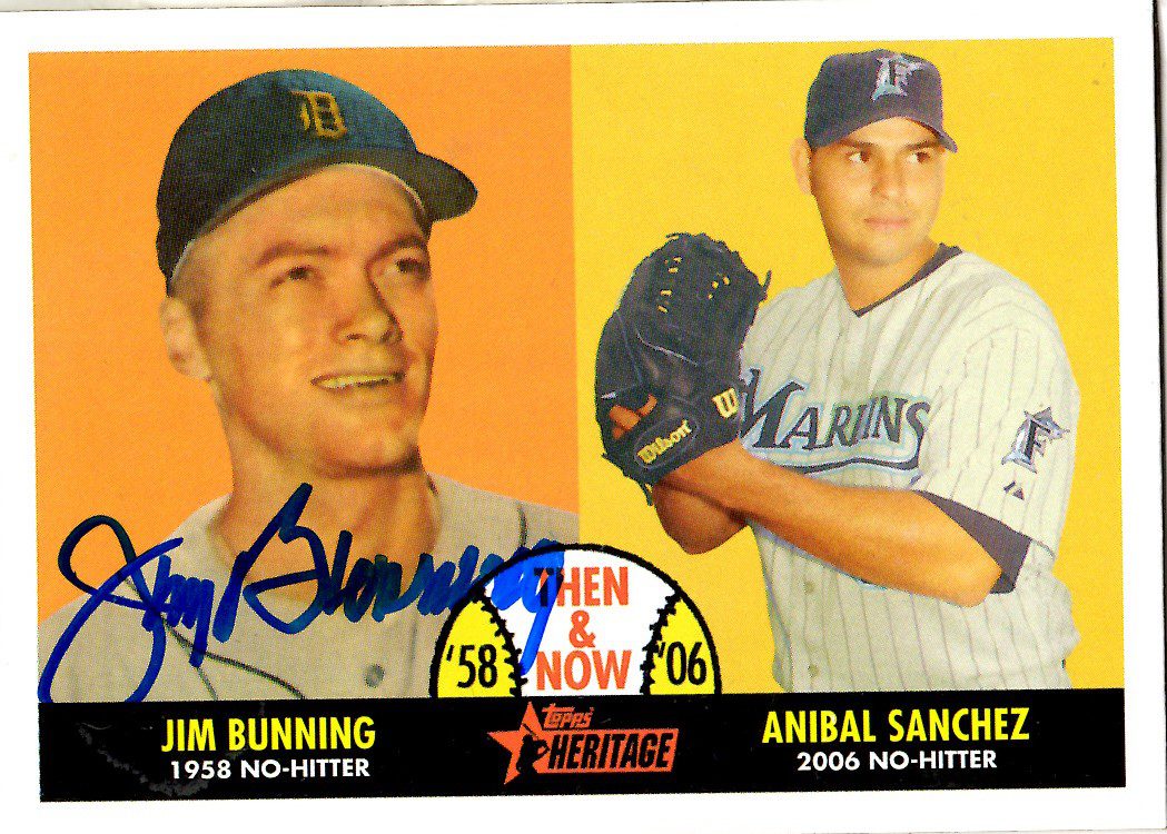 Autographed JIM BUNNING  2007 TOPPS HERITAGE Card