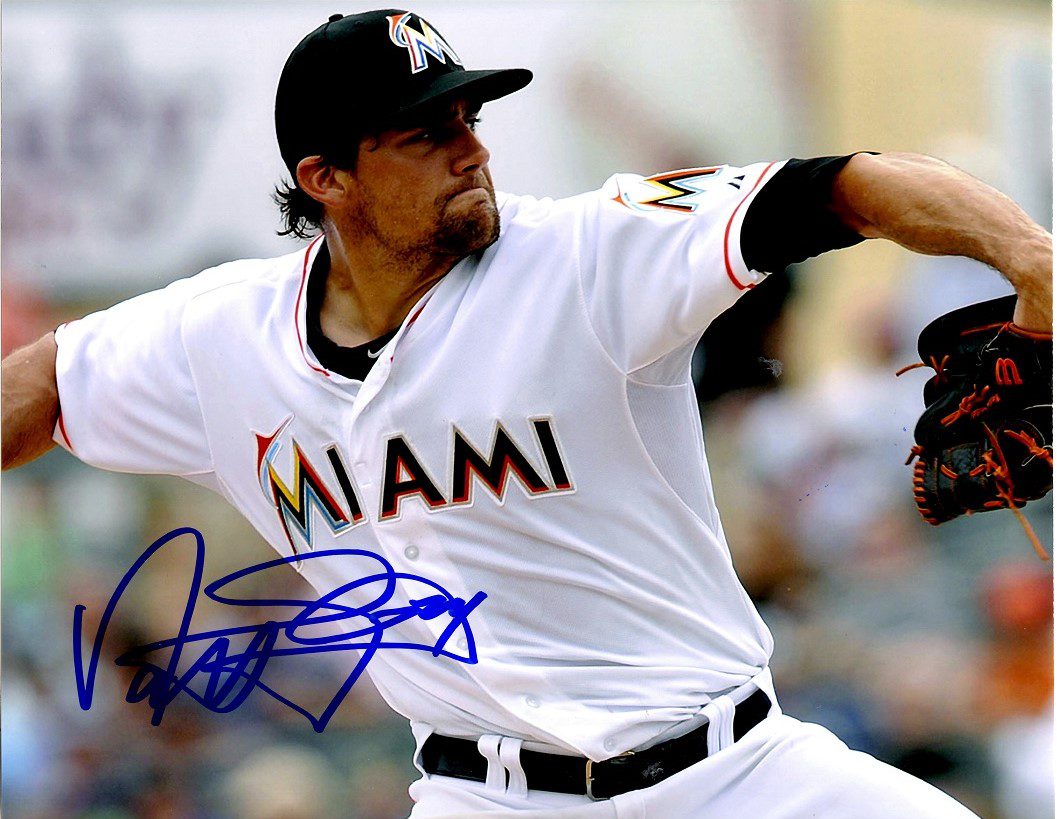 AUTOGRAPHED NATHAN EOVALDI 8X10 Miami Marlins Photo