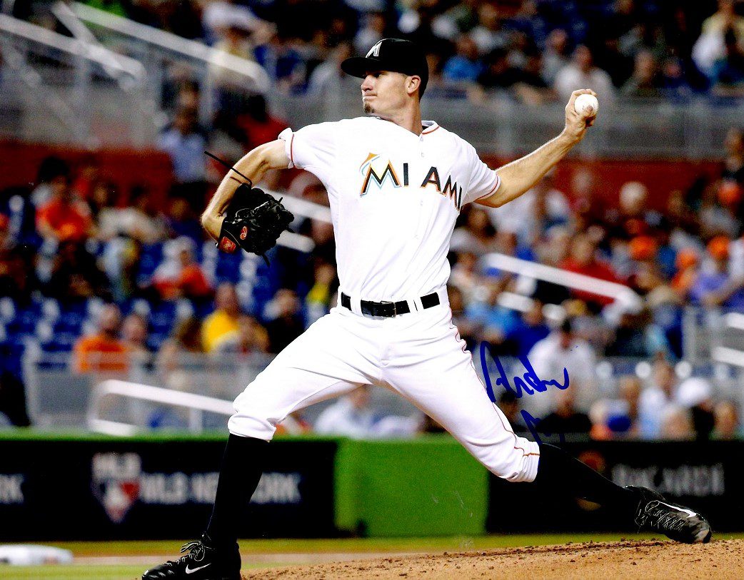AUTOGRAPHED ANDREW HEANEY 8X10 Miami Marlins Photo
