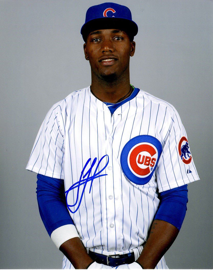 AUTOGRAPHED JUNIOR LAKE  8X10 Chicago Cubs Photo