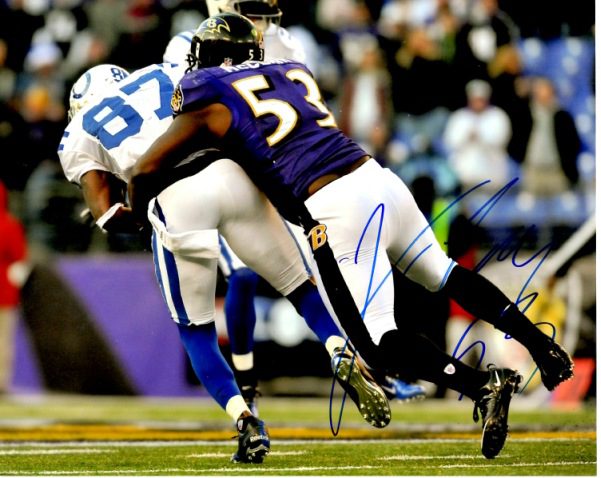 Autographed JAMEEL MCCLAIN 8X10 Baltimore Ravens Photo