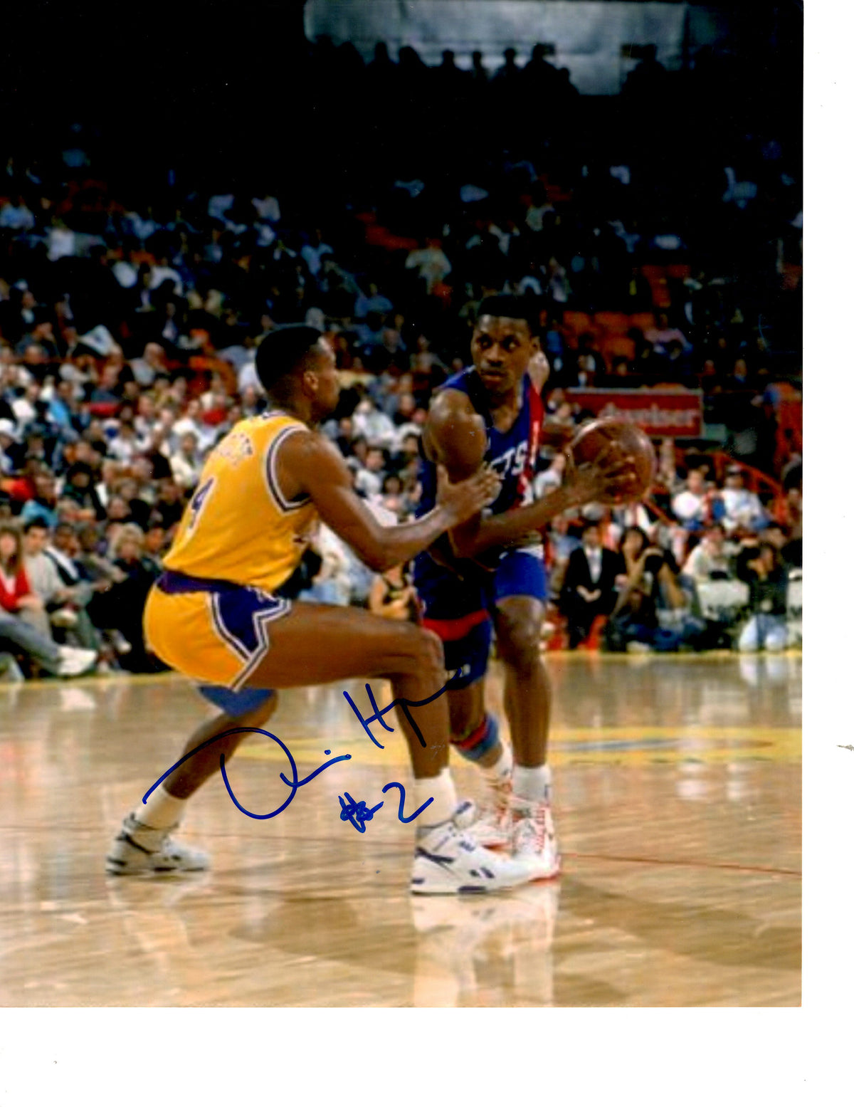 Autographed DENNIS HOPSON 8X10 New Jersey Nets Photo
