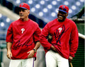 AUTOGRAPHED JOHN MIZEROCK & JUAN SAMUEL 8X10 Philadelphia Phillies Photo